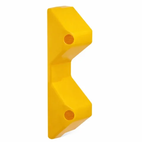 Polymer Armco Safety End Yellow on a white background