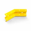 Armco Internal 135 Degree Corner Section Yellow on a white background
