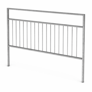 Pedestrian Guardrail Galvanized on a white background