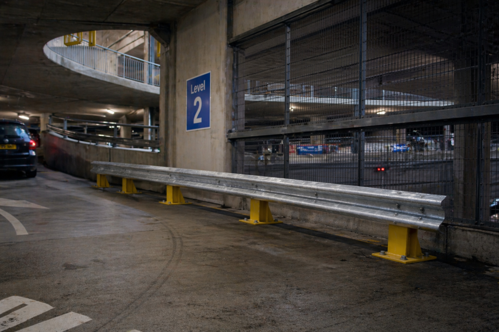 Armco Barrier in a car park