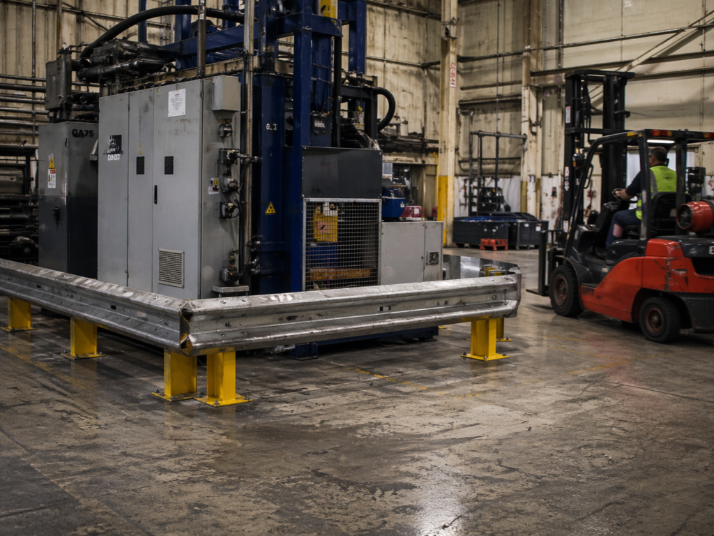 Armco barrier in the factory