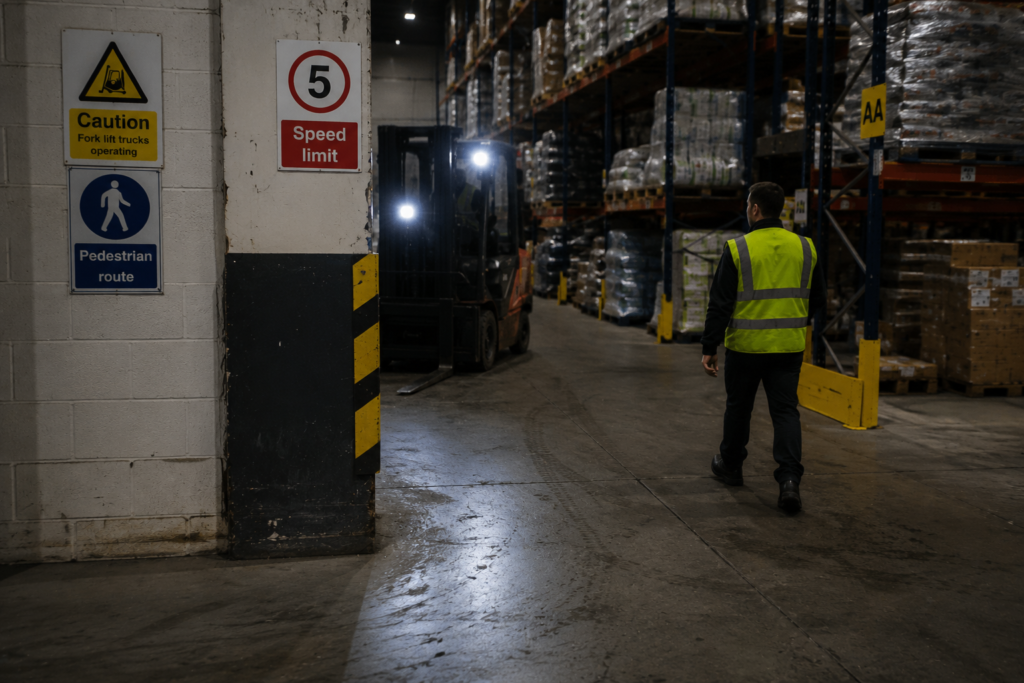 Low visibility warehouse
