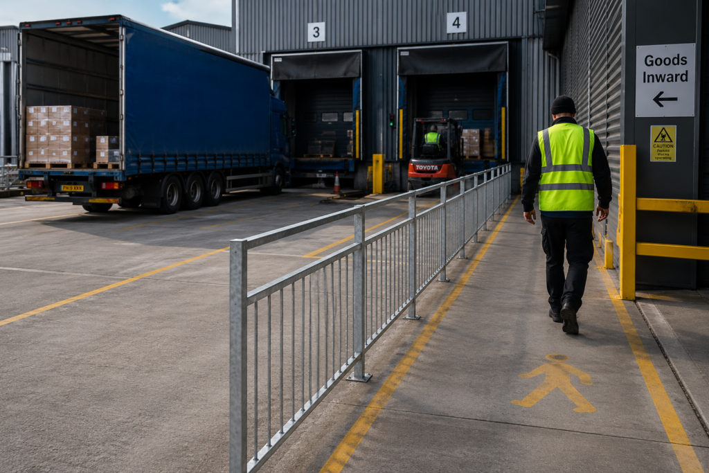 Pedestrian Guardrail Loading Bay